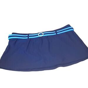 Nautica Bikini Skirt with Built-In Briefs Plus Size 14 SL Belted Navy Swimsuit